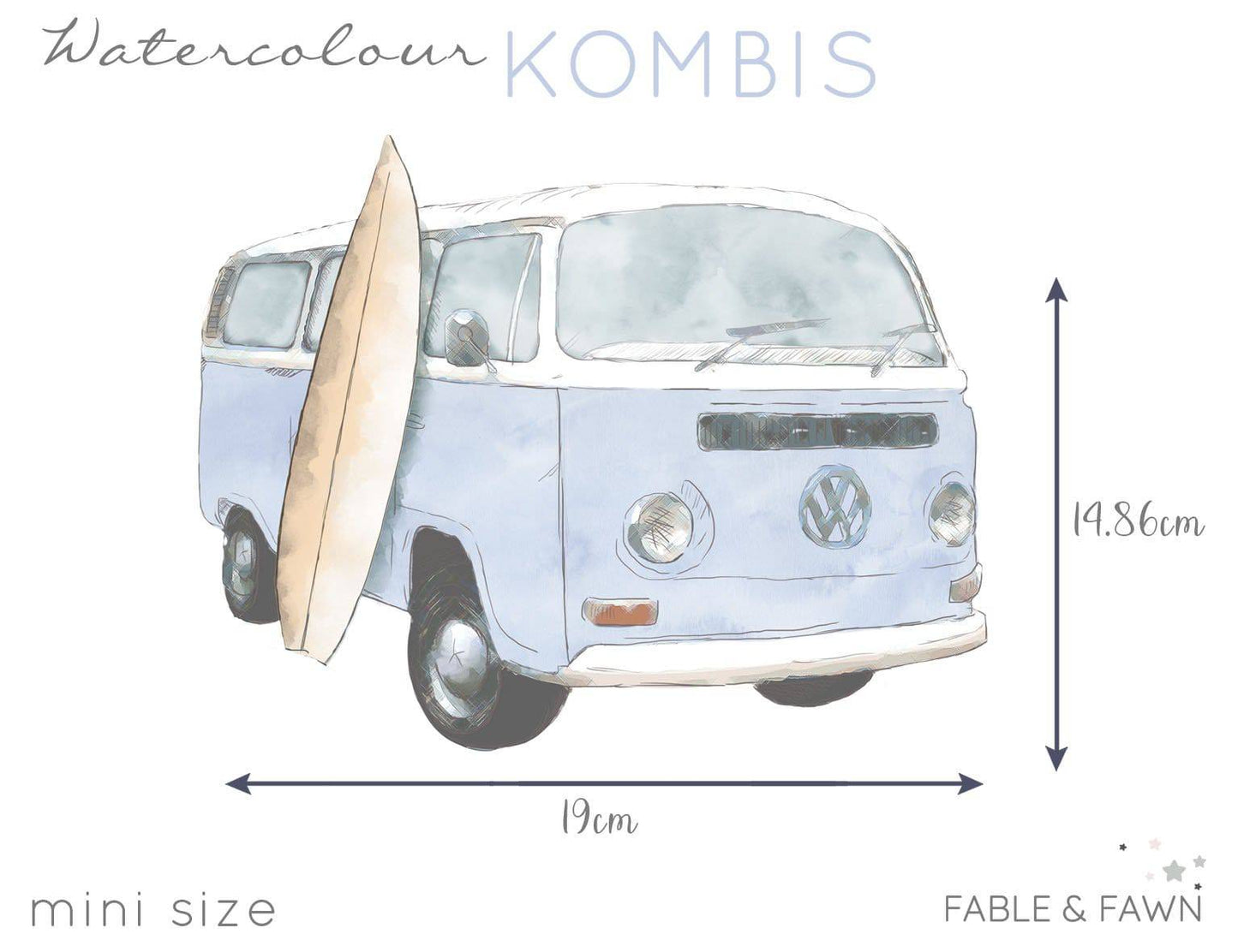Mini Kombi Wall Decals - Wall Decals - Fable and Fawn