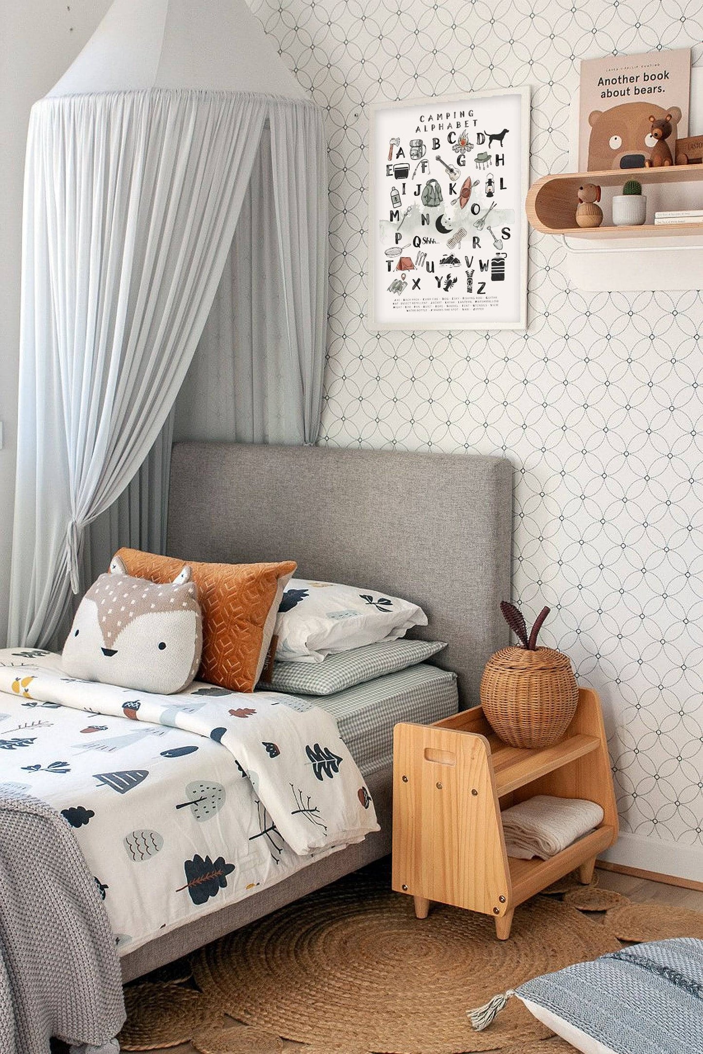 Camping Alphabet Print - Kids Wall Art - Fable and Fawn