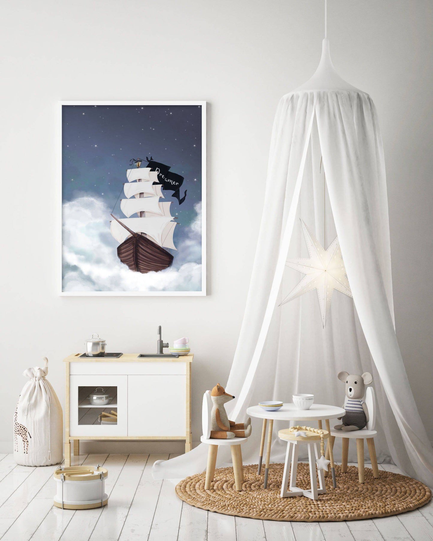 Dreamer Ship Print - Kids Wall Art - Fable and Fawn