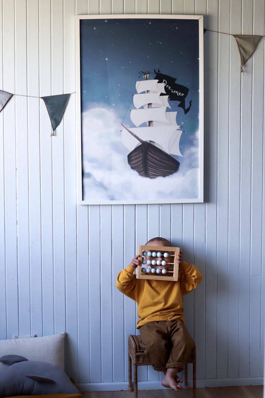 Dreamer Ship Print - Kids Wall Art - Fable and Fawn