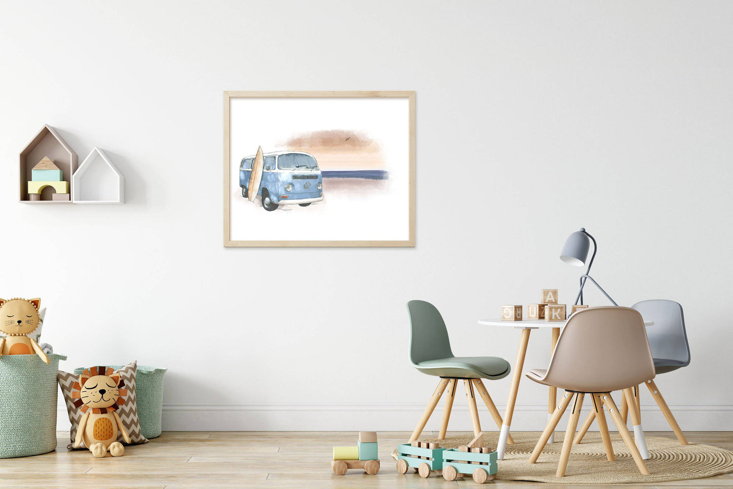 Kombi Print (Sunset) - Kids Wall Art - Fable and Fawn