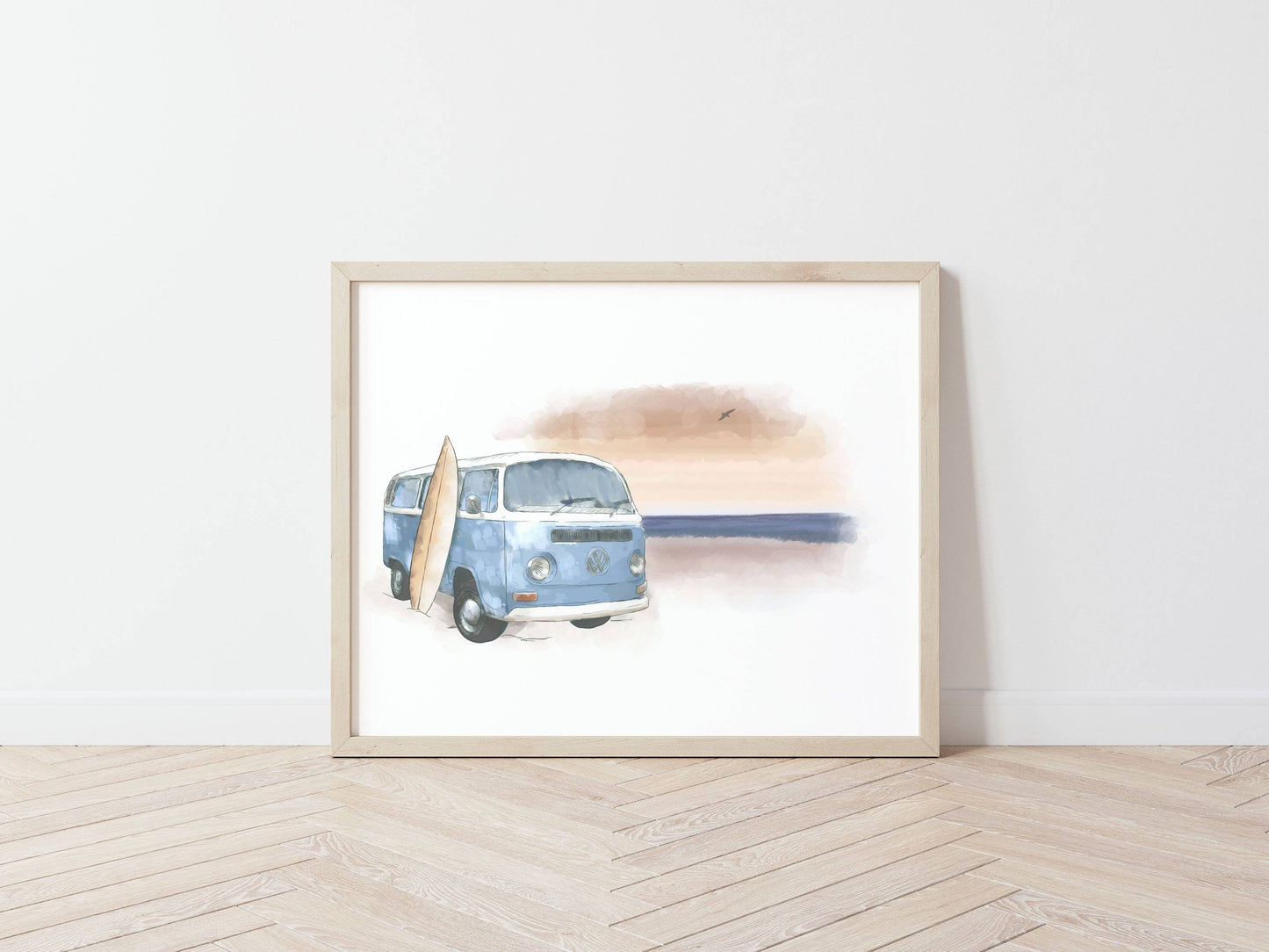 Kombi Print (Sunset) - Kids Wall Art - Fable and Fawn