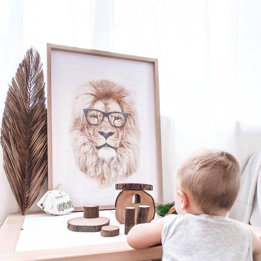 Mr. Lion | Lion With Glasses Print - PRINT - Fable and Fawn