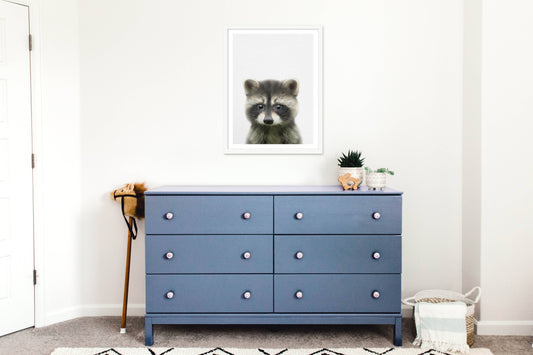 Raccoon Print | Woodland Nursery | Baby Animal Print - PRINT - Fable and Fawn