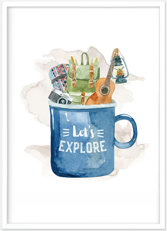 Let's Explore Print | Camping Print - PRINT - Fable and Fawn