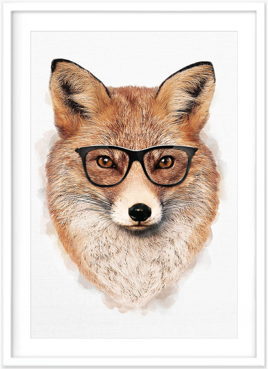 Fox In Glasses Print | Animal Wall Art - PRINT - Fable and Fawn