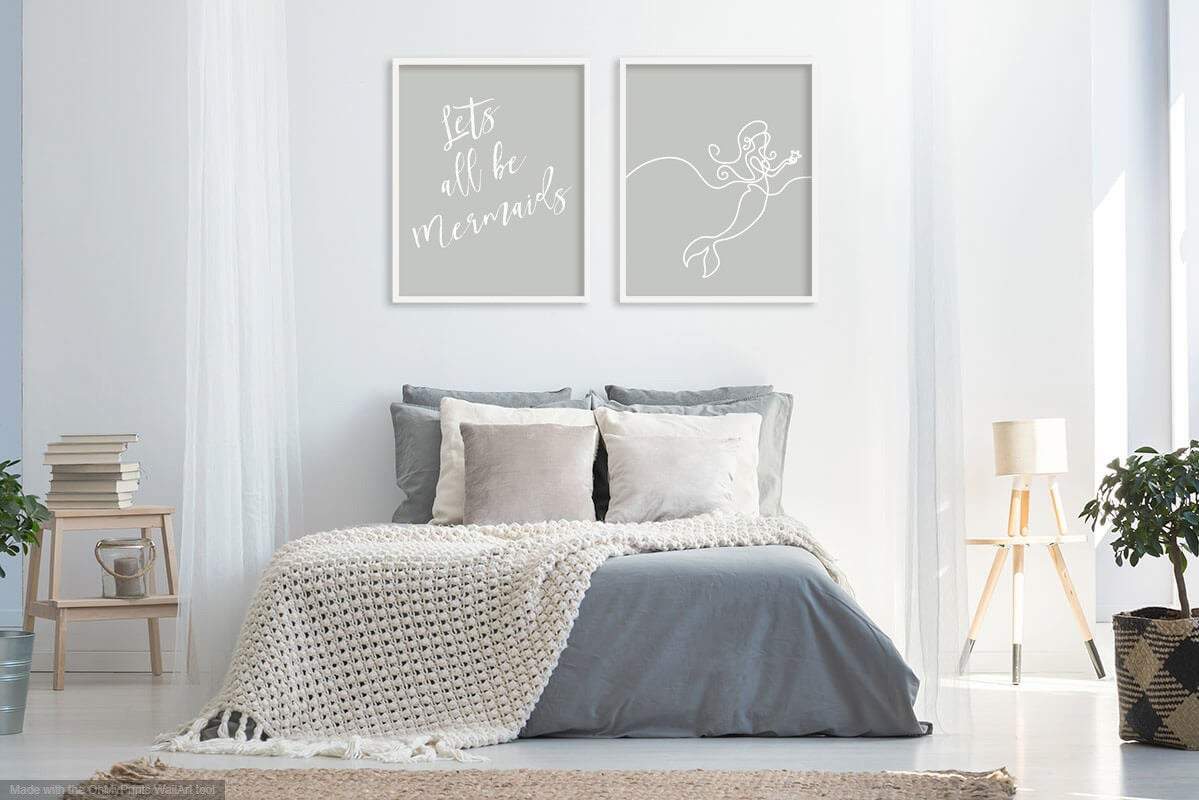 Let's All Be Mermaids Print (Sage) - PRINT - Fable and Fawn