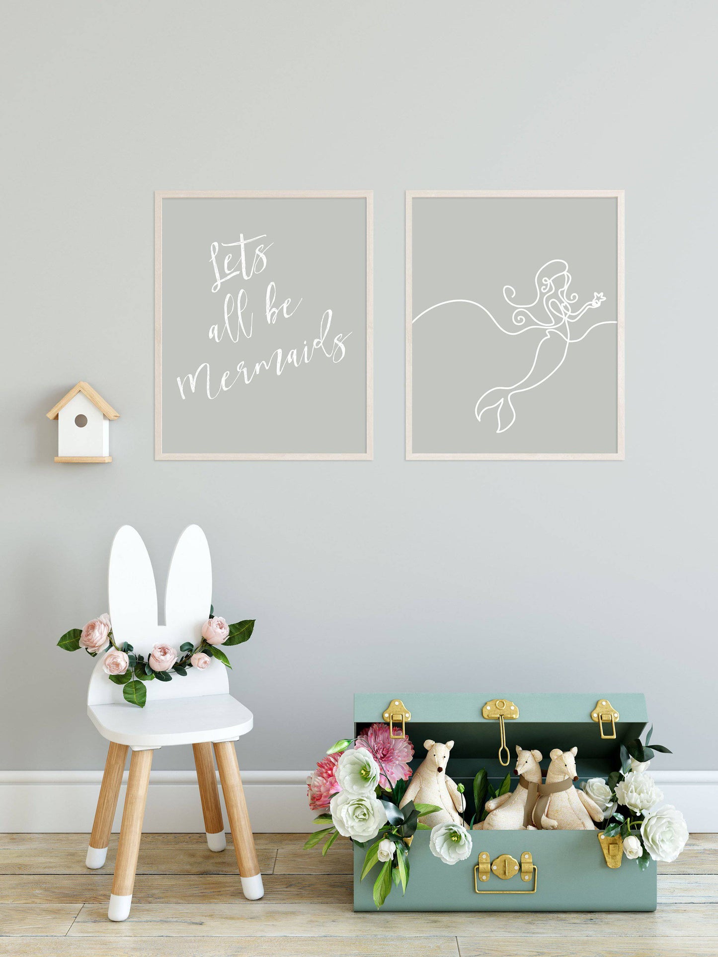 Let's All Be Mermaids Print (Sage) - PRINT - Fable and Fawn