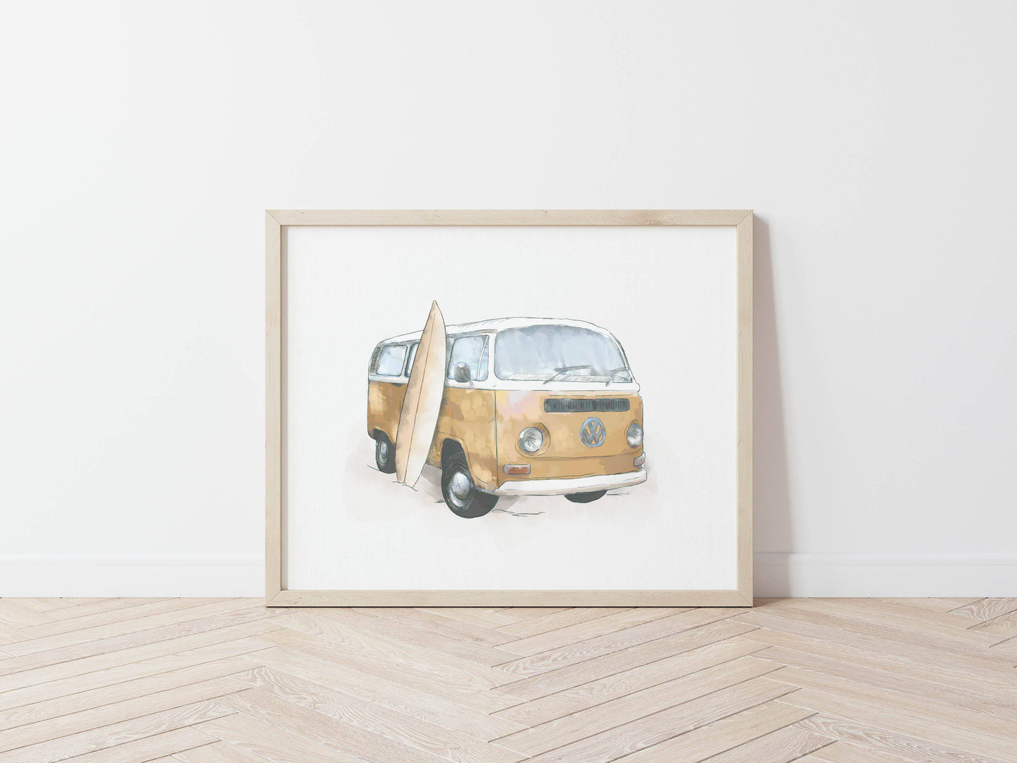 Kombi Van Print (Mustard) - PRINT - Fable and Fawn