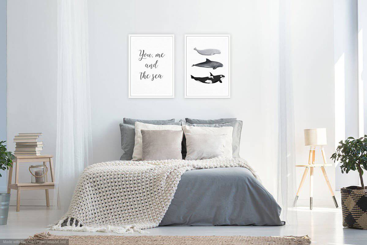 You Me & the Sea (Grey) | Beach Print - PRINT - Fable and Fawn