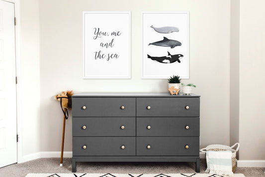 You Me & the Sea (Grey) | Beach Print - PRINT - Fable and Fawn