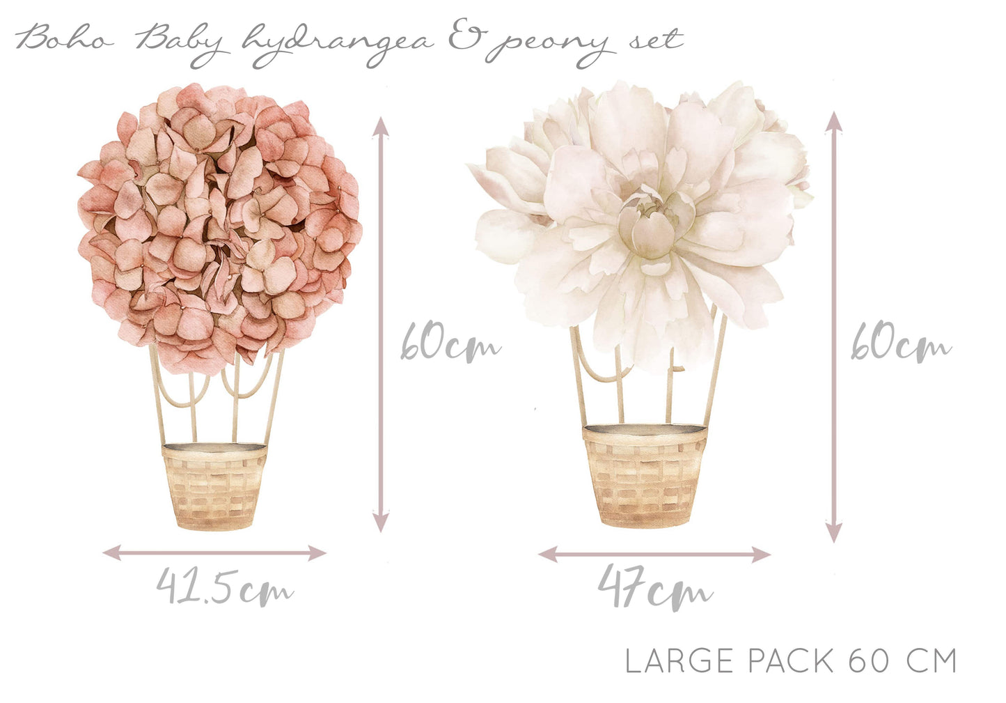 Floral Hot Air Balloons (Boho) - Wall Decals - Fable and Fawn