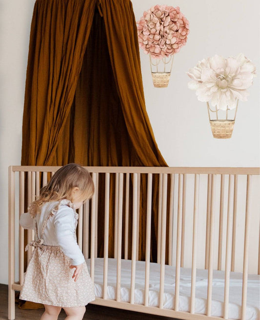 Floral Hot Air Balloons (Boho) - Wall Decals - Fable and Fawn