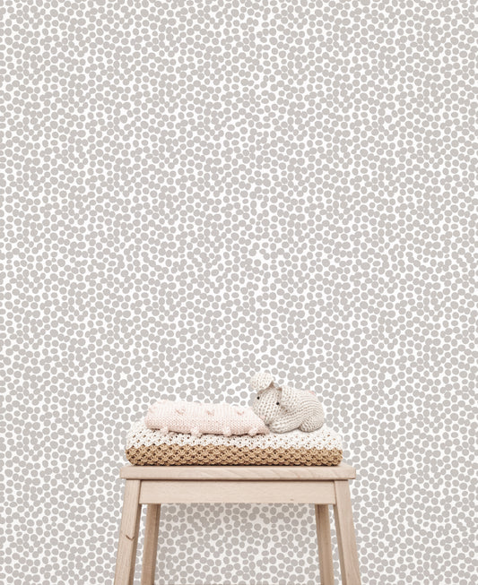 Removable Wallpaper - Spots (Soft Grey) - Wallpaper - Fable and Fawn