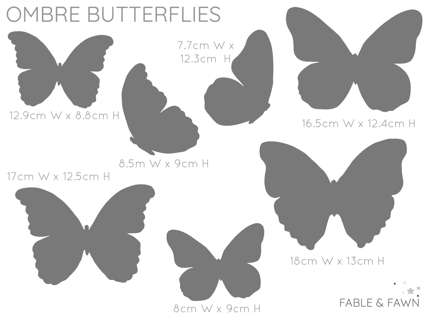 Butterfly Wall Decals (Pink & Grey) - Wall Decals - Fable and Fawn