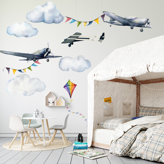 Vintage Airplane Wall Stickers - Wall Decals - Fable and Fawn