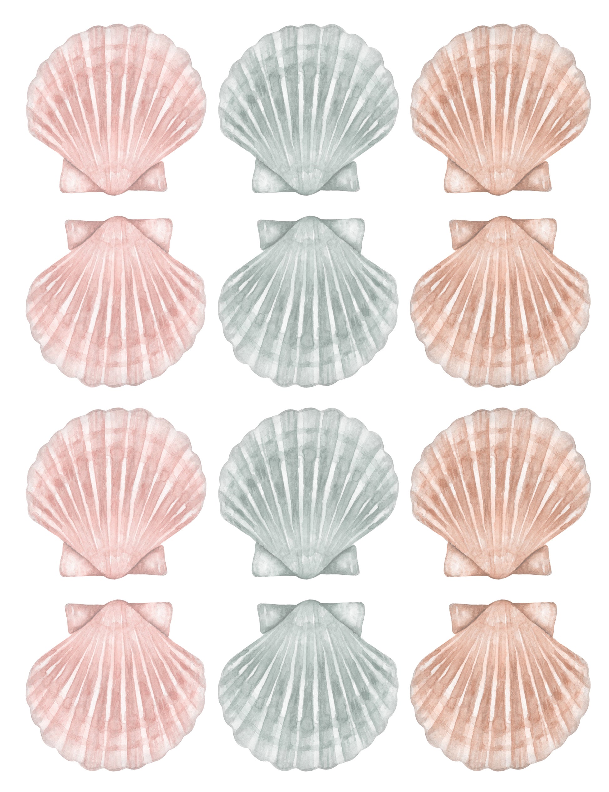 Seashell Wall Decals (Boho Set) - Wall Decals - Fable and Fawn