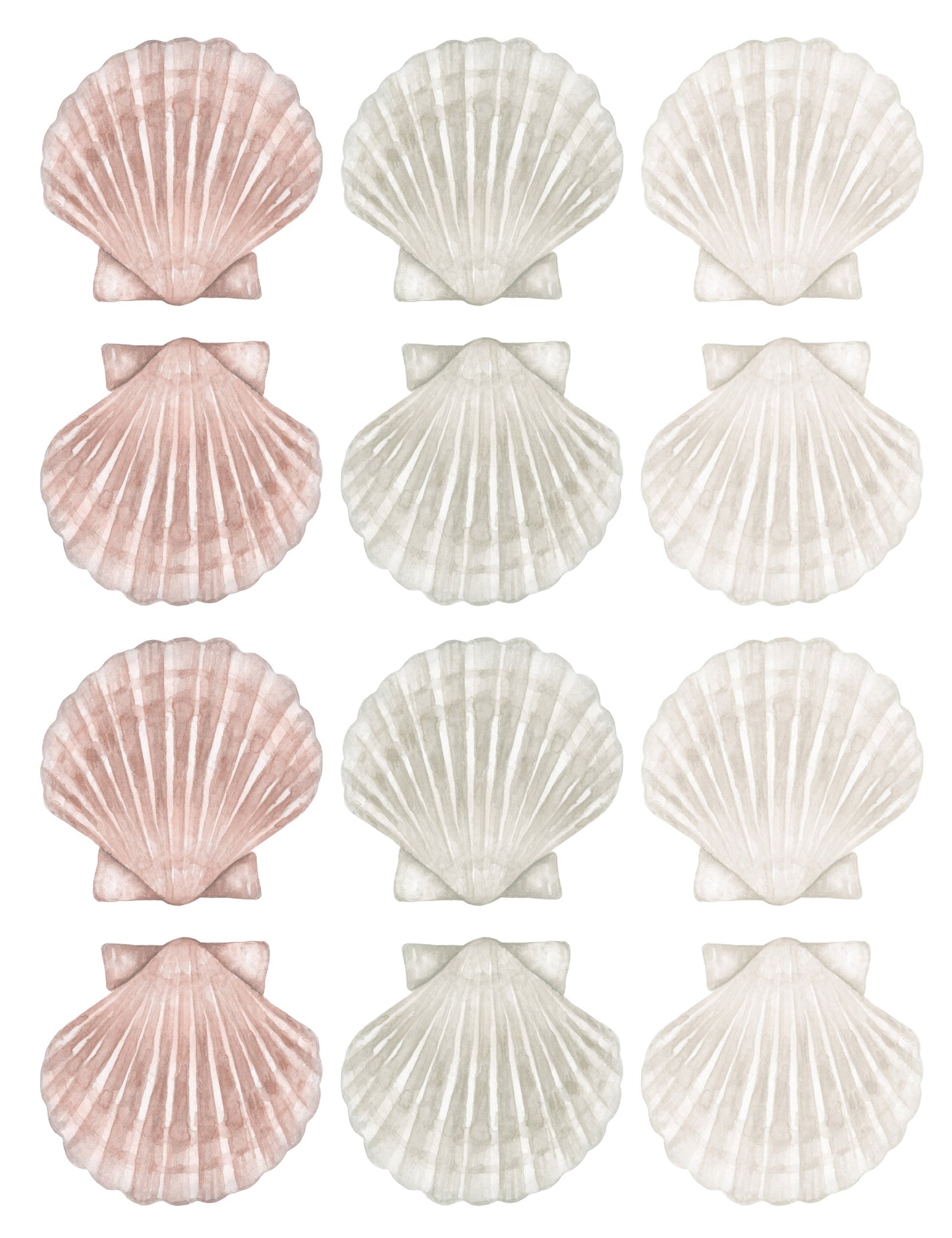 Seashell Wall Decals (Soft Olive) - Wall Decals - Fable and Fawn