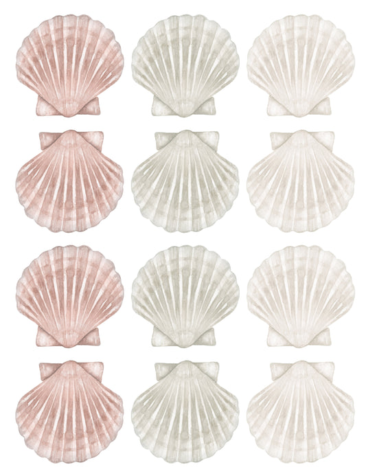 Seashell Wall Decals (Soft Olive) - Wall Decals - Fable and Fawn