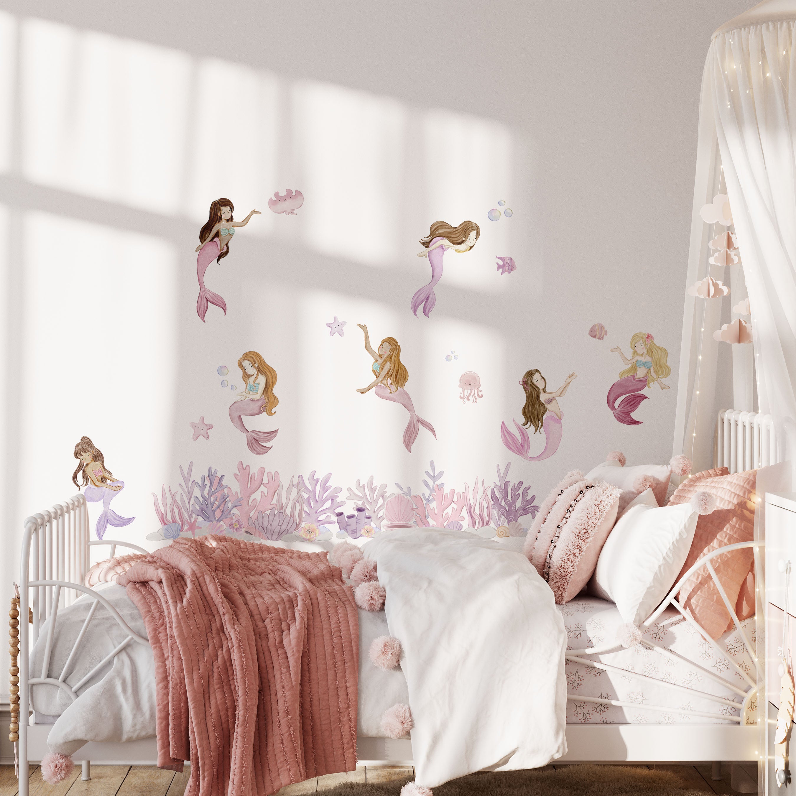 Mermaid Wall Decals - Wall Decals - Fable and Fawn 