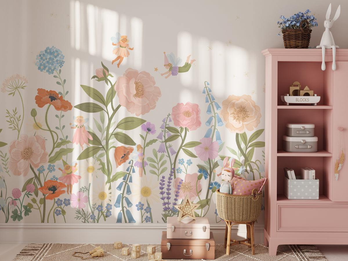 Fairy Garden Wall Mural | Removable Fairy Wallpaper for Children’s ...