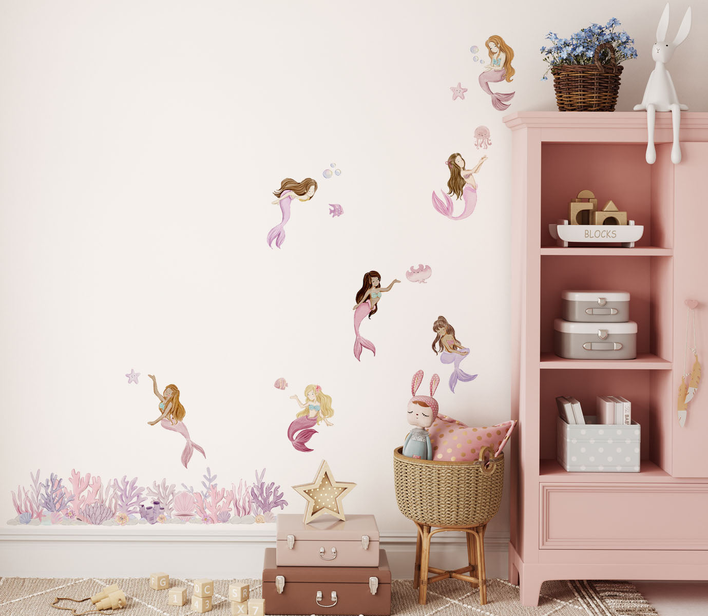 Mermaid Wall Decals - Wall Decals - Fable and Fawn 