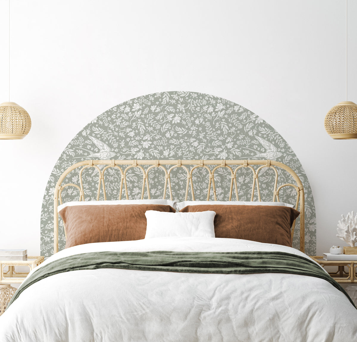 Bedhead Wall Decal - Little Birdie (Olive) - Wall Decals Australia - Fable and Fawn
