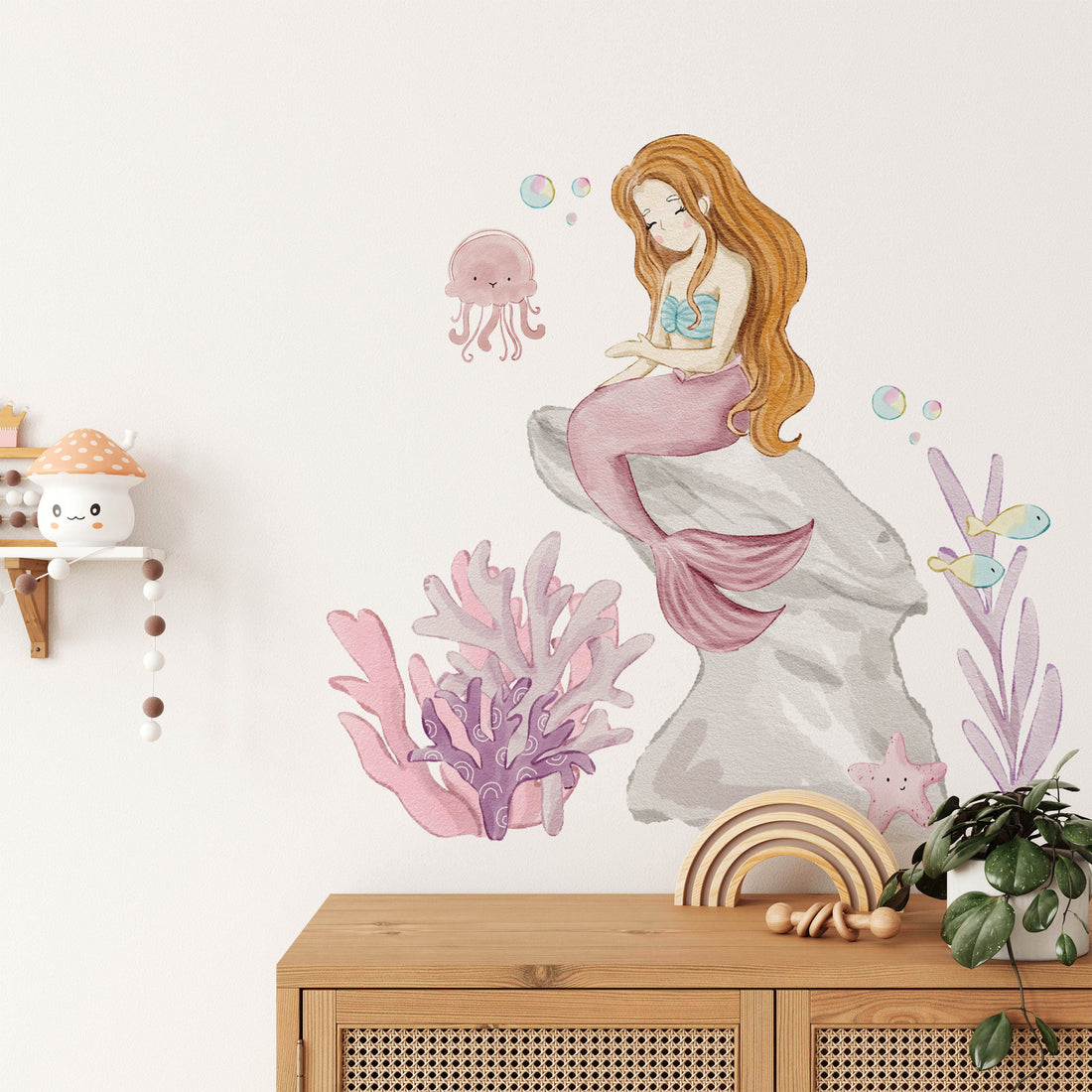 Lucy the Mermaid Wall Decal - Wall Decals - Fable and Fawn 