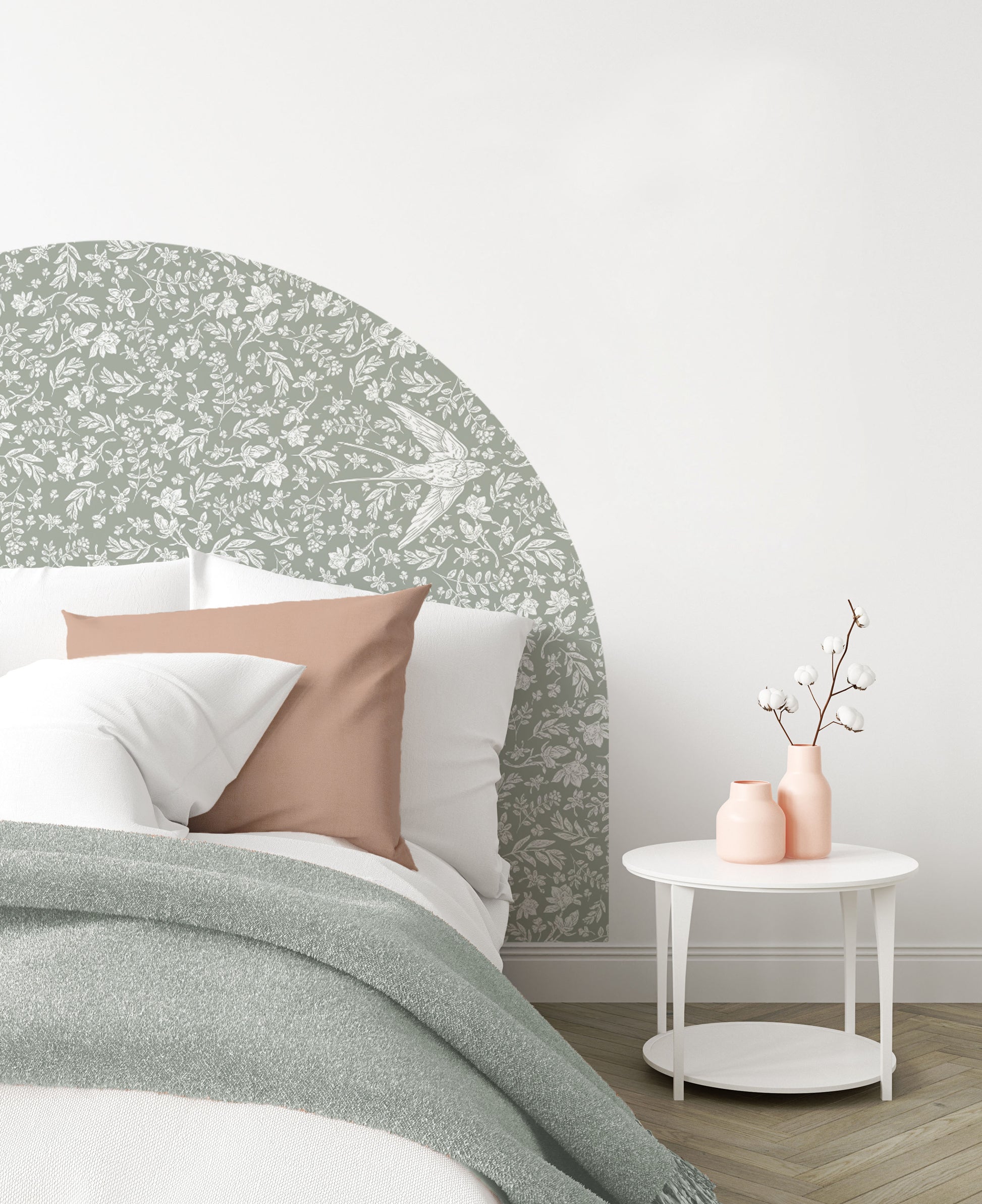 Bedhead Wall Decal - Little Birdie (Olive) - Wall Decals Australia - Fable and Fawn 