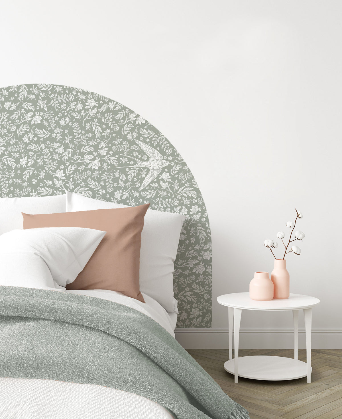 Bedhead Wall Decal - Little Birdie (Olive) - Wall Decals Australia - Fable and Fawn