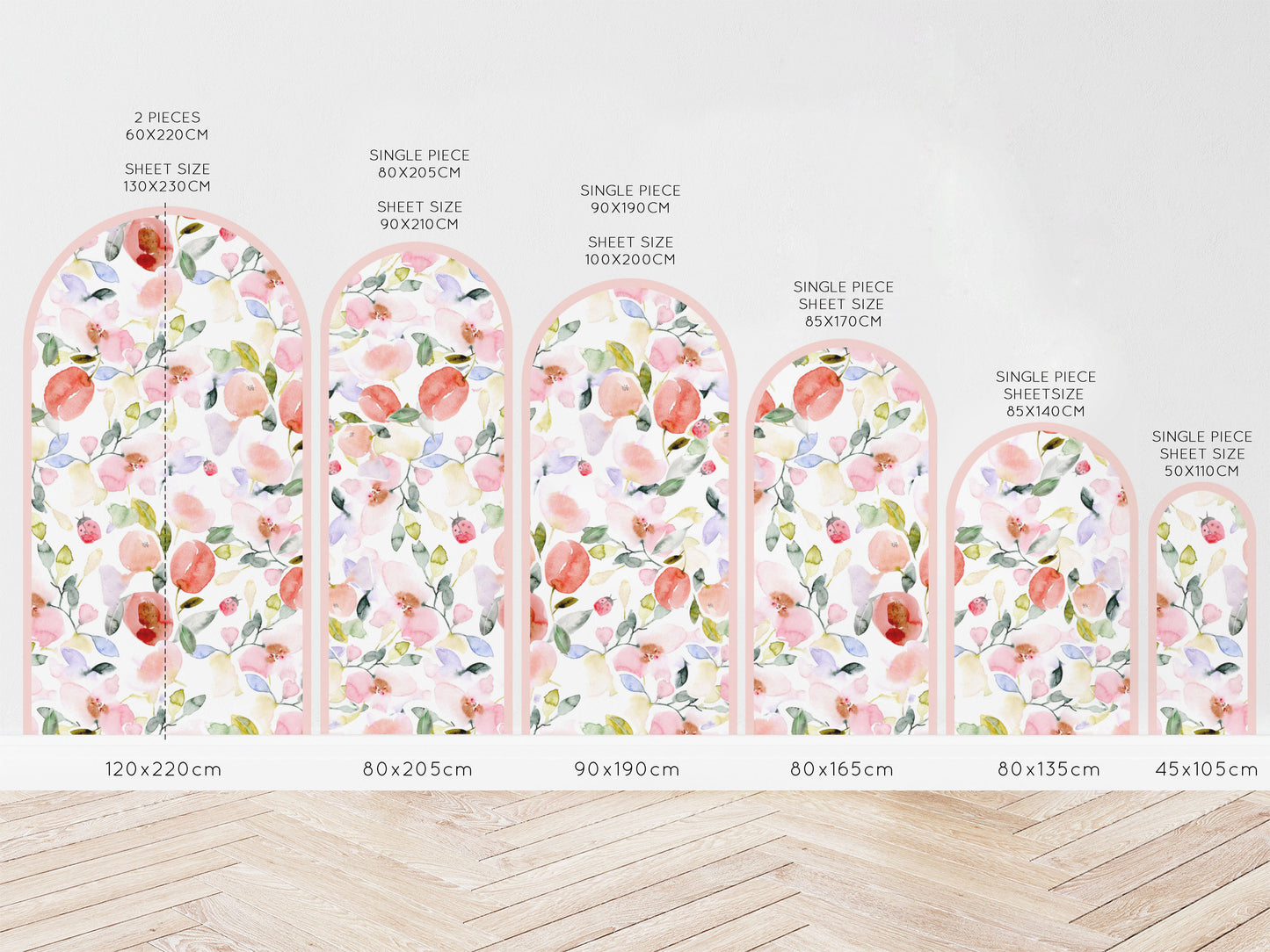 Arch Wall Decal - Lady Bug Floral - Wall Decals Australia - Fable and Fawn 
