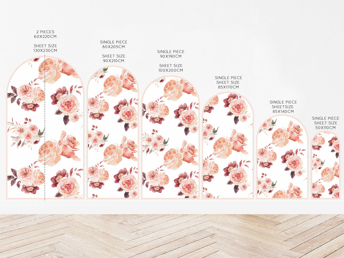 Arch Wall Decal - Lana Floral Wallpaper - Wall Decals Australia - Fable and Fawn