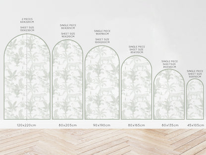 Arch Wall Decal - Leopard Safari (Sage) - Wall Decals Australia - Fable and Fawn 