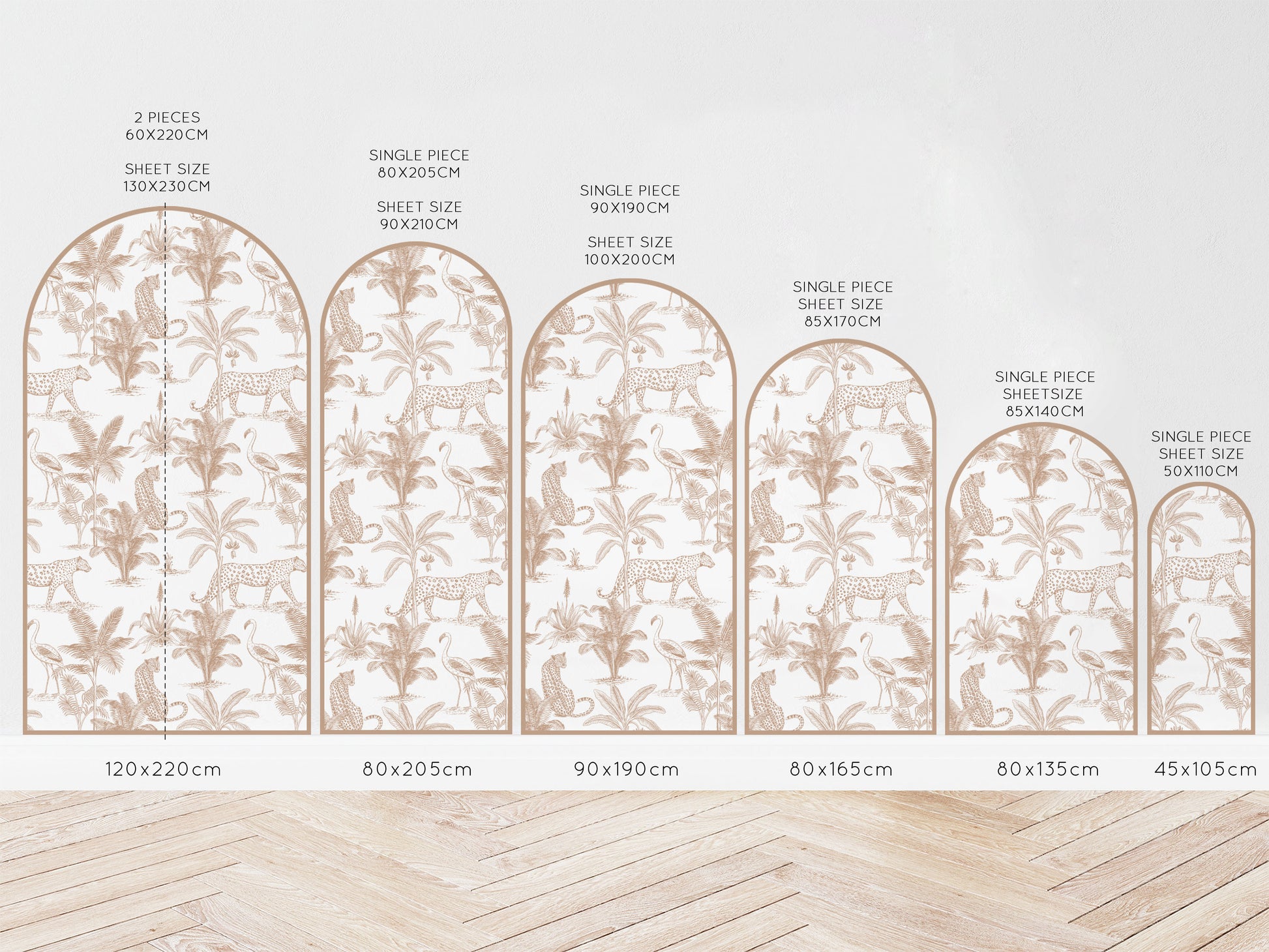 Arch Wall Decal - Leopard Safari (Clay) - Wall Decals Australia - Fable and Fawn 