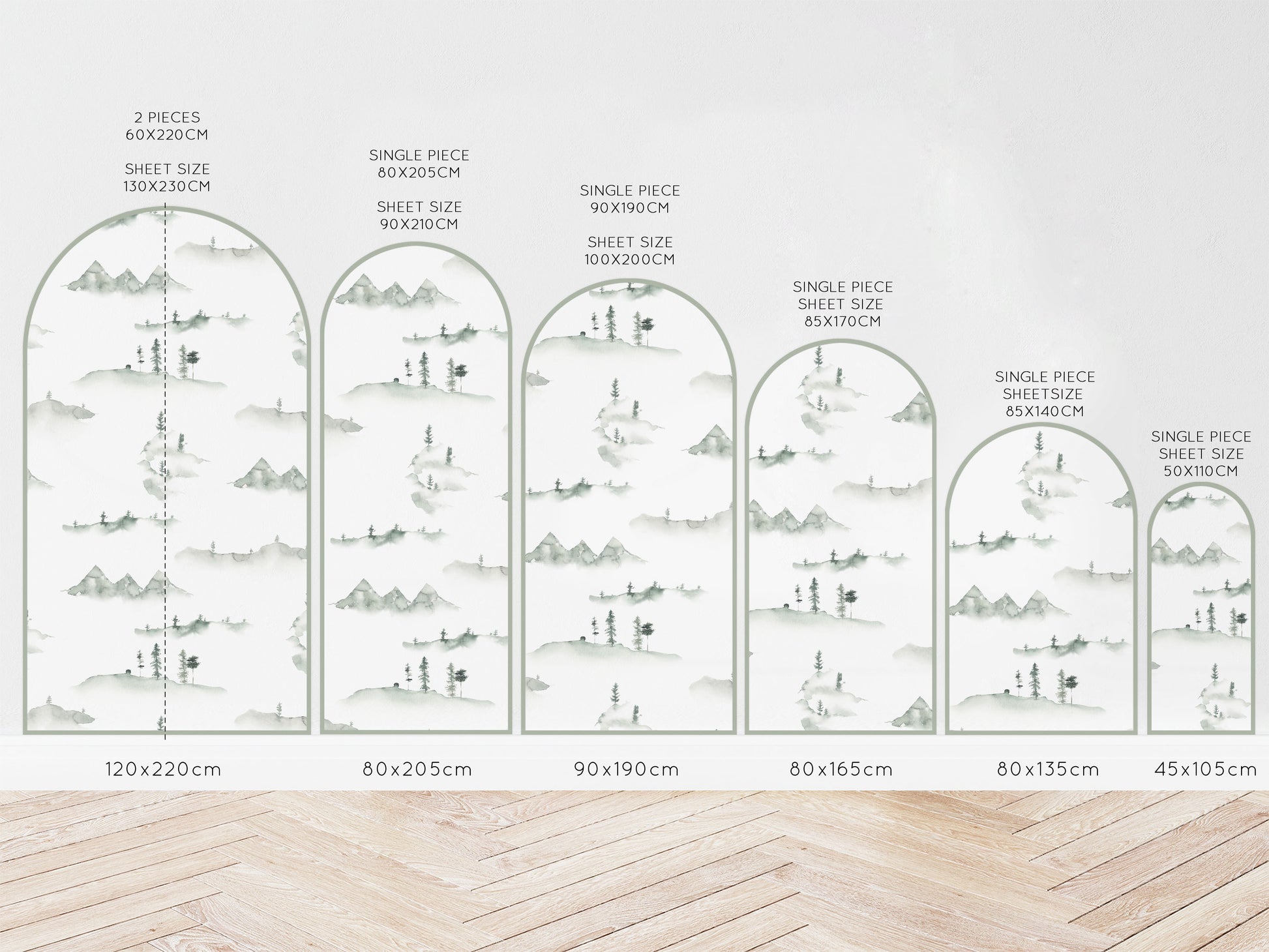 Arch Wall Decal - Misty Mountain - Wall Decals Australia - Fable and Fawn 