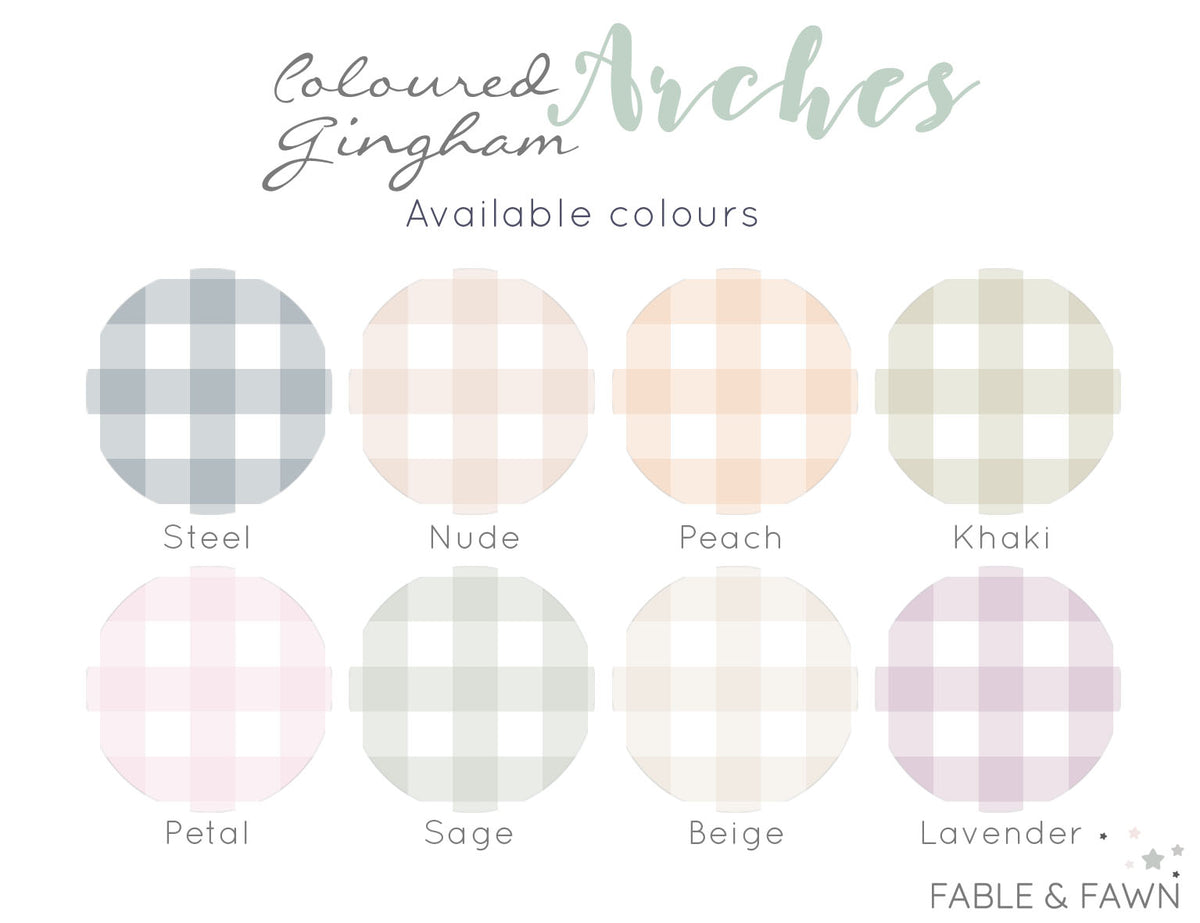 Beige Arch Wall Decal | Gingham