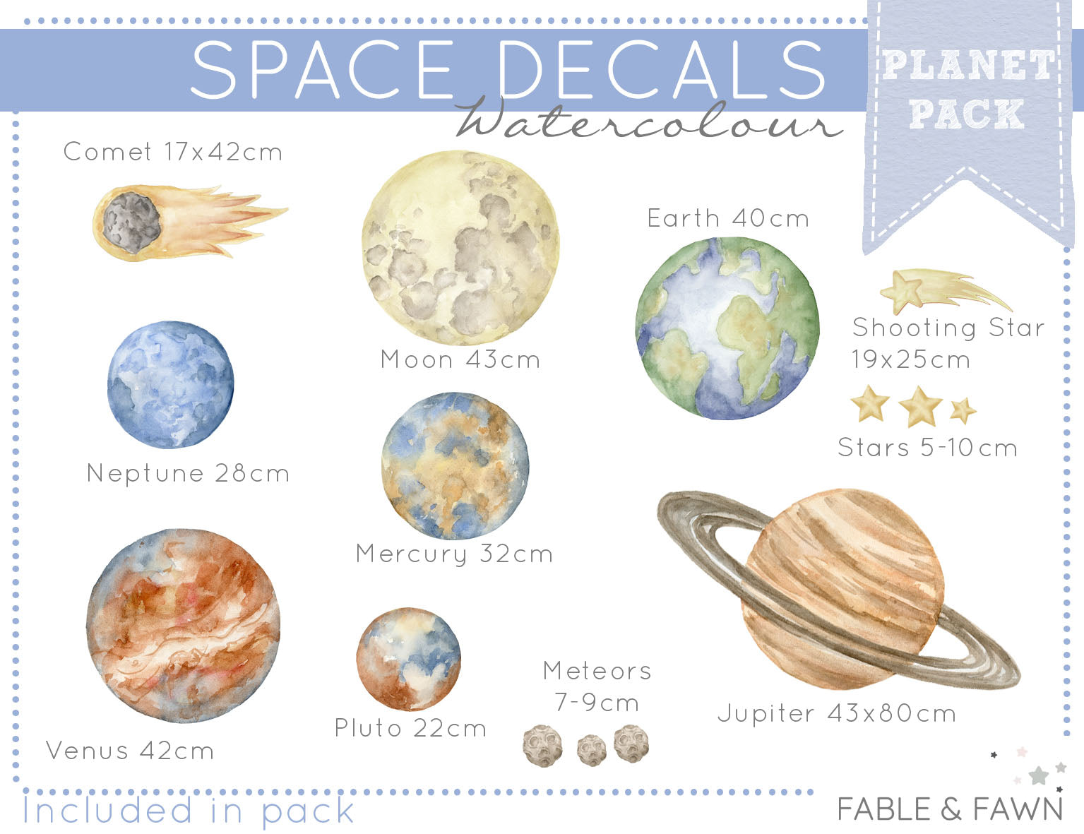 Planet Wall Decals - Wall Decals - Fable and Fawn