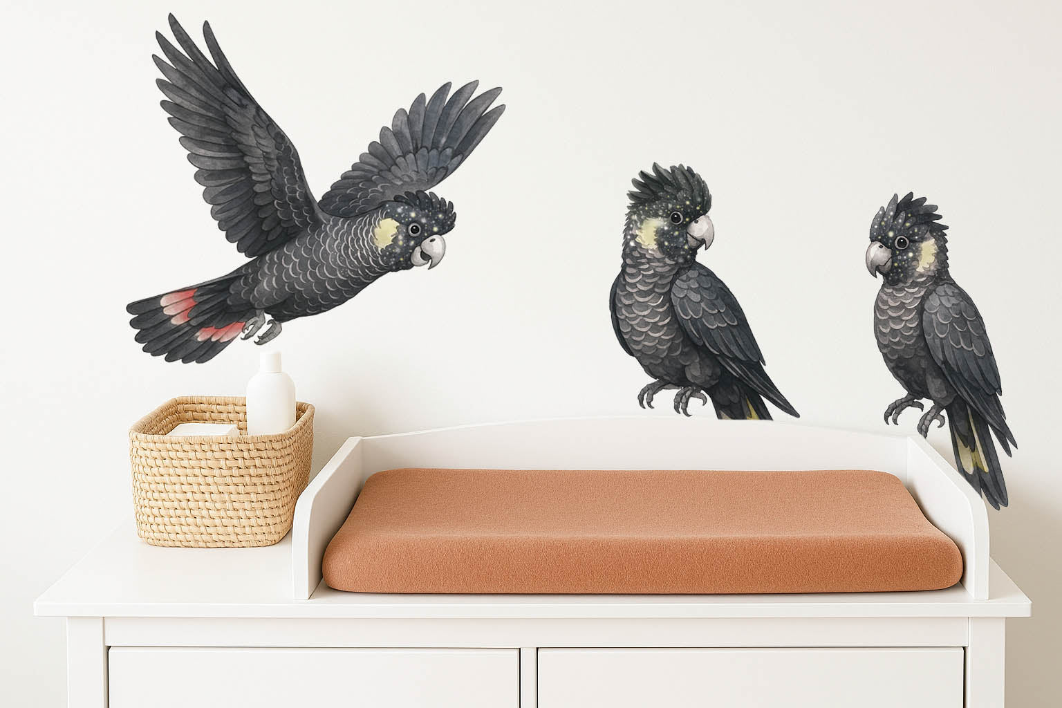 Black Cockatoo Wall Decals | Australian Nursery Wall Decals - Wall Decals - Fable and Fawn 