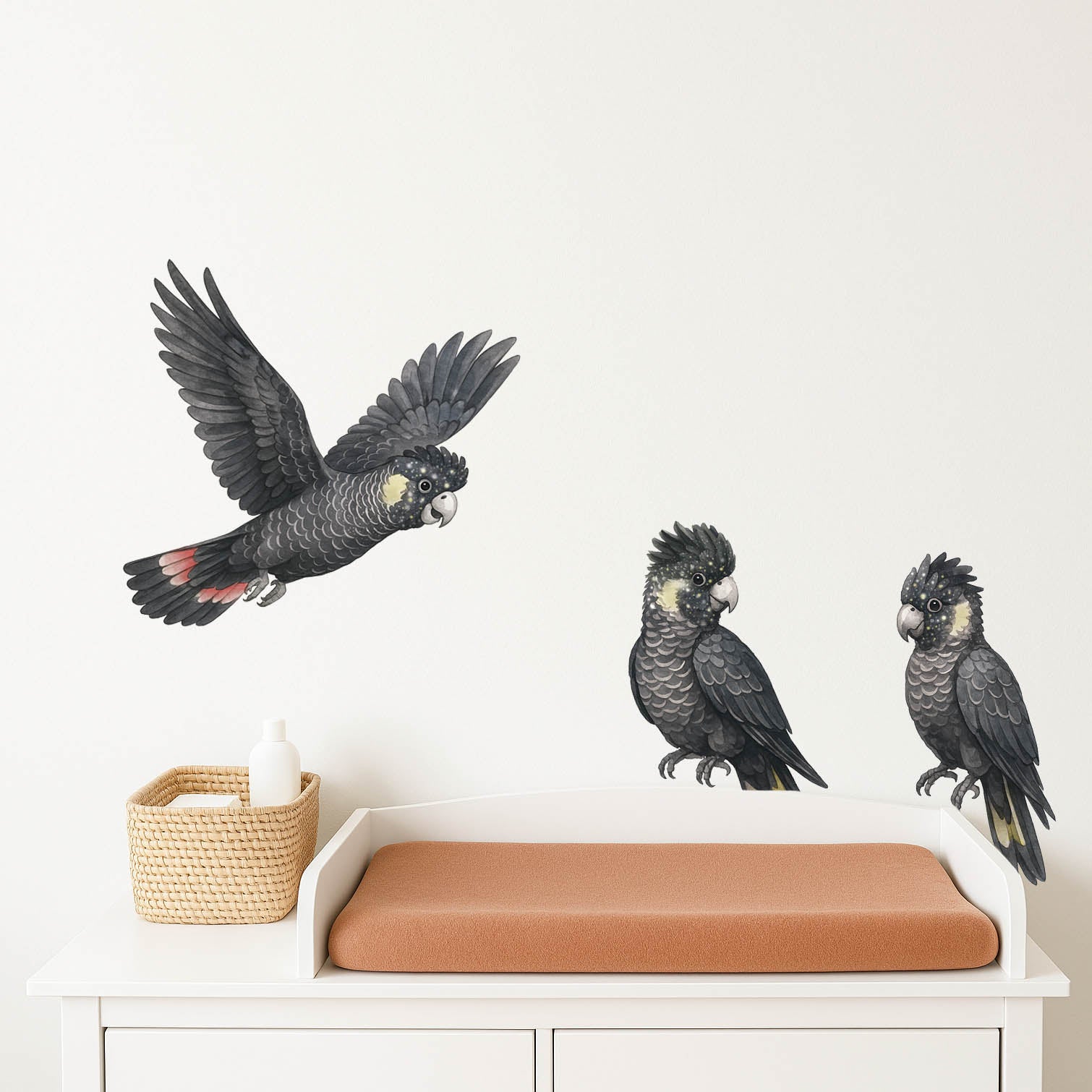 Black Cockatoo Wall Decals | Australian Nursery Wall Decals