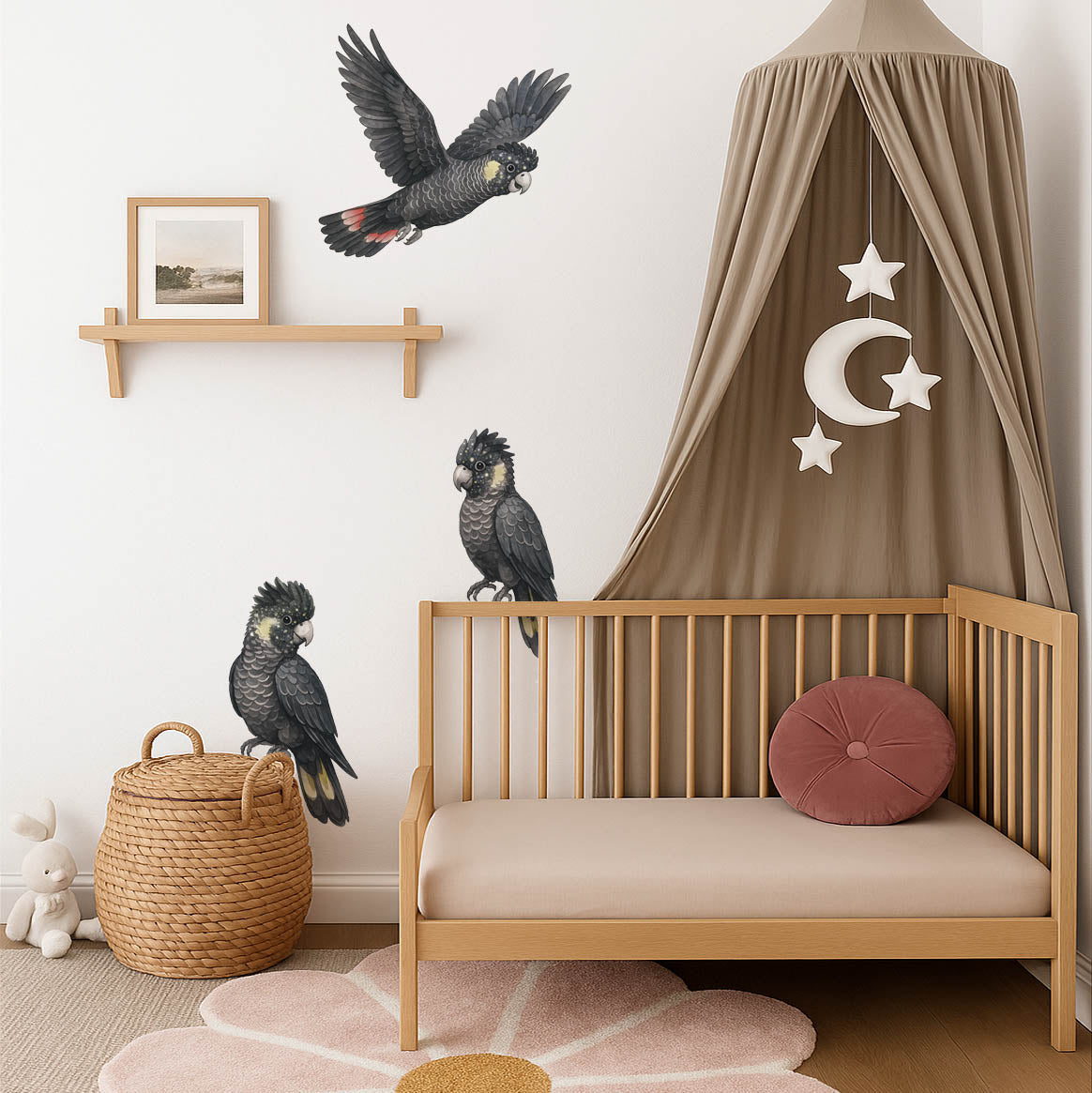 Black Cockatoo Wall Decals | Australian Nursery Wall Decals
