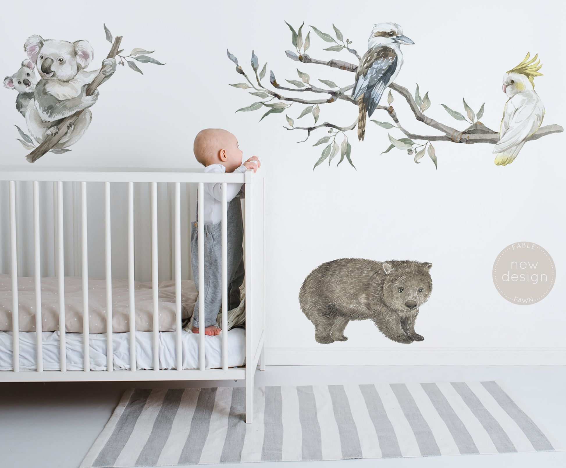 Gum Tree Branch + Animals - Wall Decals Australia - Fable and Fawn 