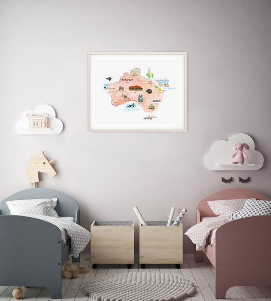 Map of Australia for Kids - PRINT - Fable and Fawn 