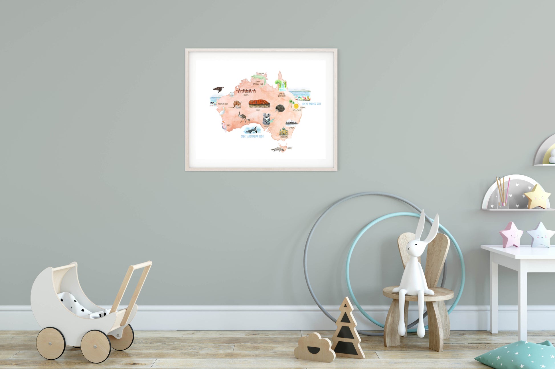 Map of Australia for Kids - PRINT - Fable and Fawn 