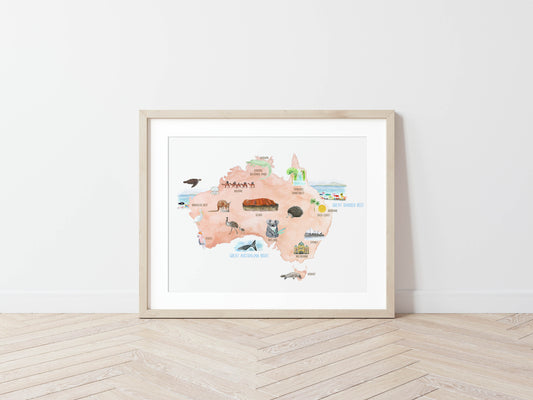 Map of Australia for Kids - PRINT - Fable and Fawn 