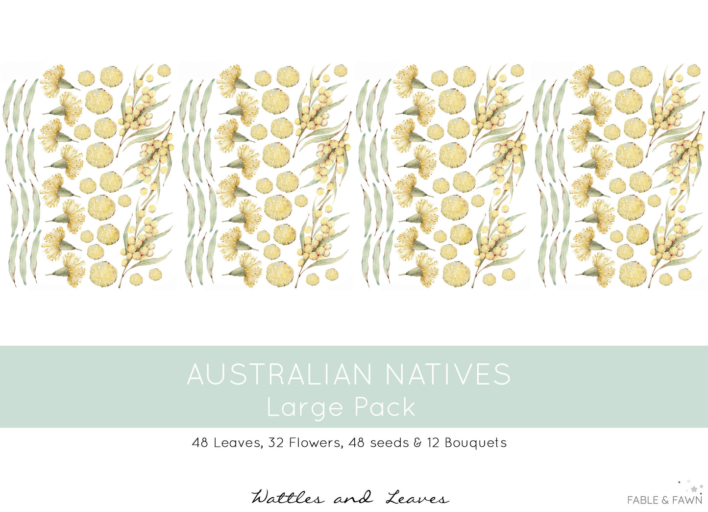 Australian Native Decals - Wattle - Wall Decals Australia - Fable and Fawn 