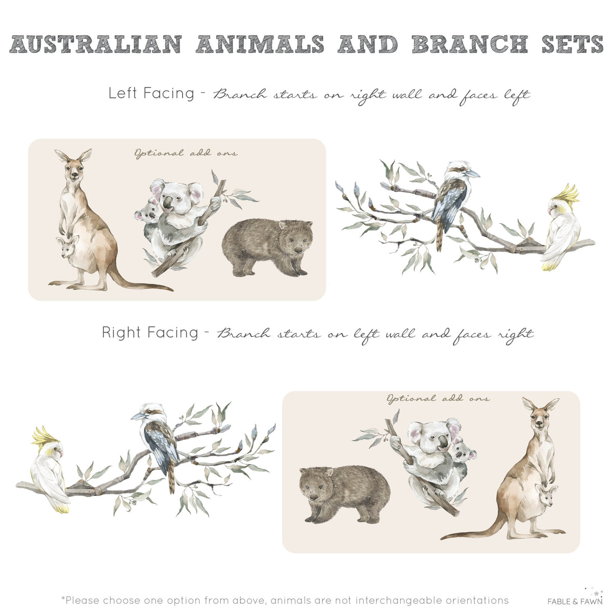 Gum Tree Branch + Animals