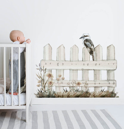 Australian Birds on Fence Wall Decal