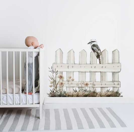 Australian Birds on Fence Wall Decal