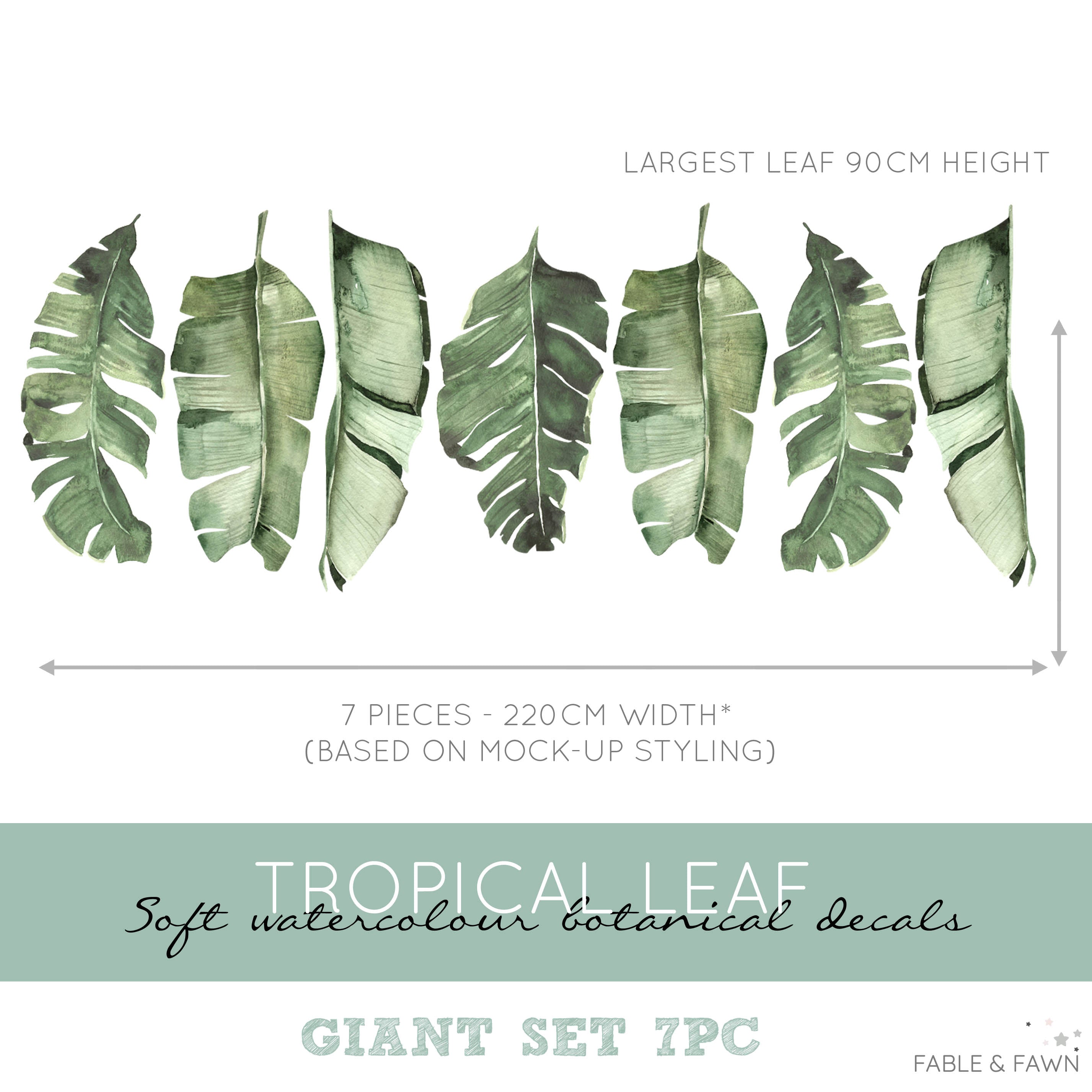 Large Tropical Leaf Wall Decals