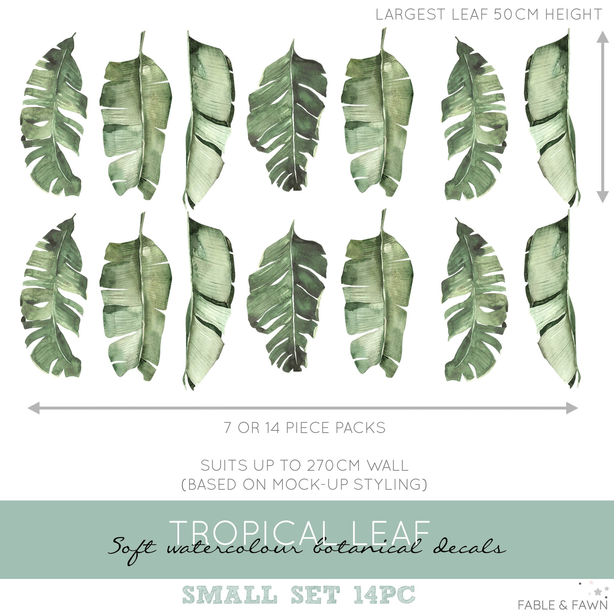 Large Tropical Leaf Wall Decals